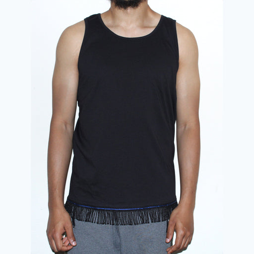 Men's Plain Fringed Tank Top/Vest - Free Worldwide Shipping- Sew Royal US